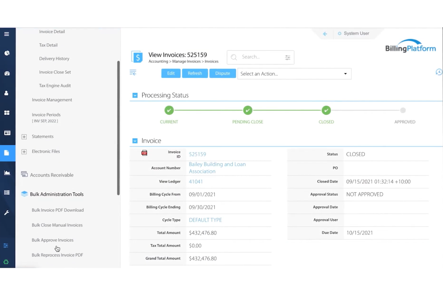 BillingPlatform screenshot - De 10 beste factureringssoftware voor ondernemingen beoordeeld in 2026