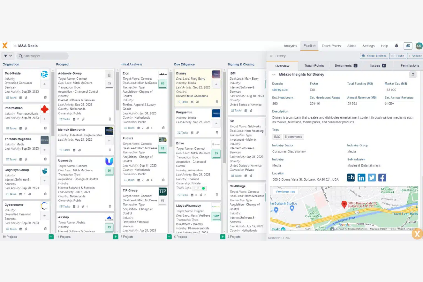 Midaxo screenshot - 10 beste software voor dealbeheer bij fusies en overnames beoordeeld in 2026