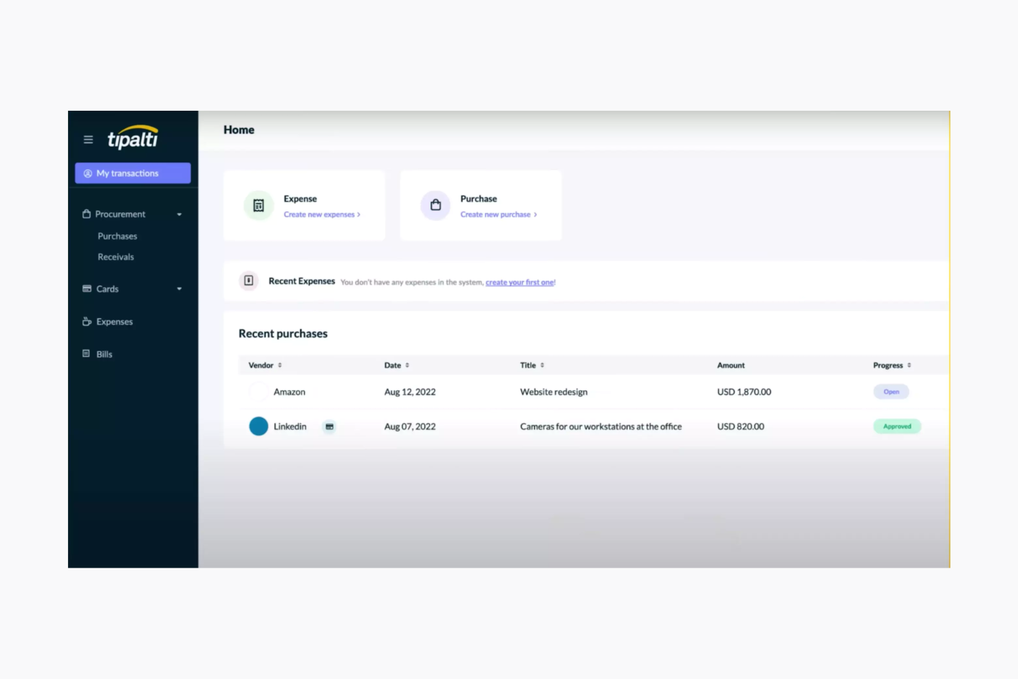 Tipalti screenshot - 10 beste software voor onkostenvergoedingen beoordeeld in 2026