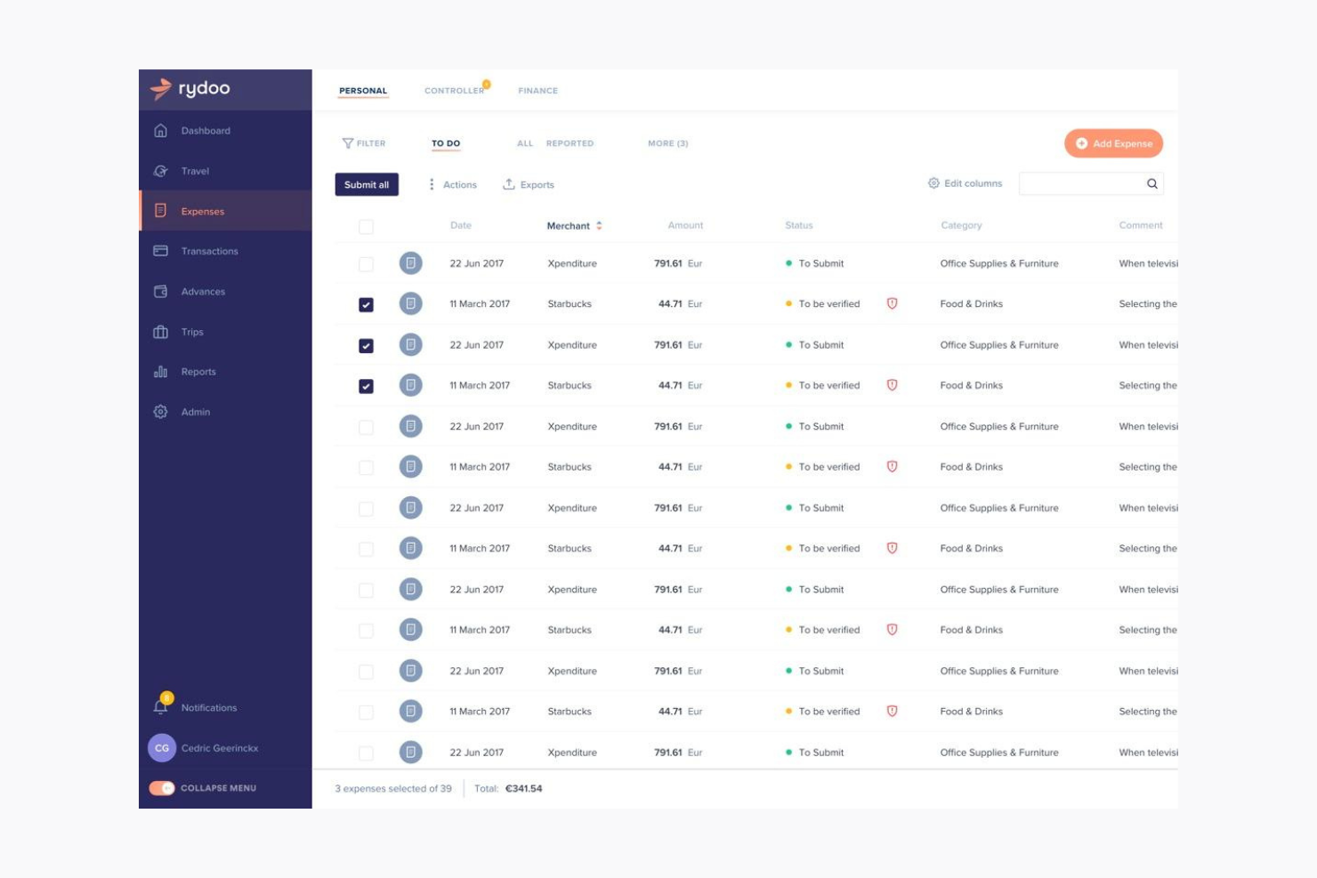 Rydoo screenshot - 10 beste software voor onkostenvergoedingen beoordeeld in 2026