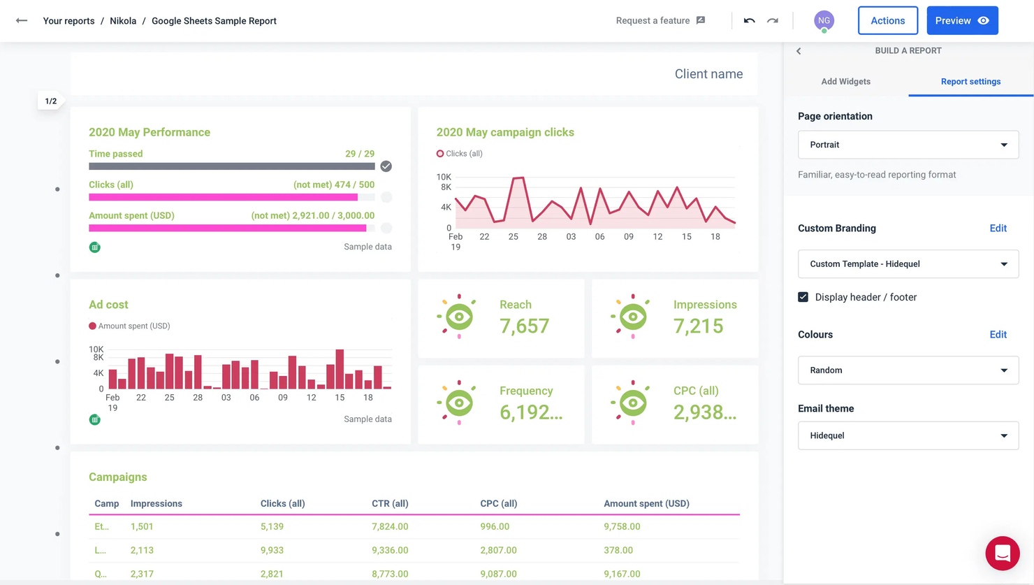 Google Sheets screenshot - 10 beste gratis prognosesoftware beoordeeld in 2026