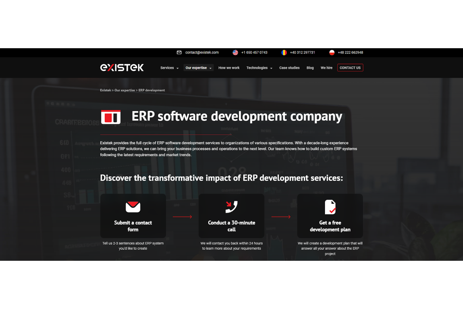 Existek screenshot - 10 beste bedrijven voor ERP-softwareontwikkeling in 2026