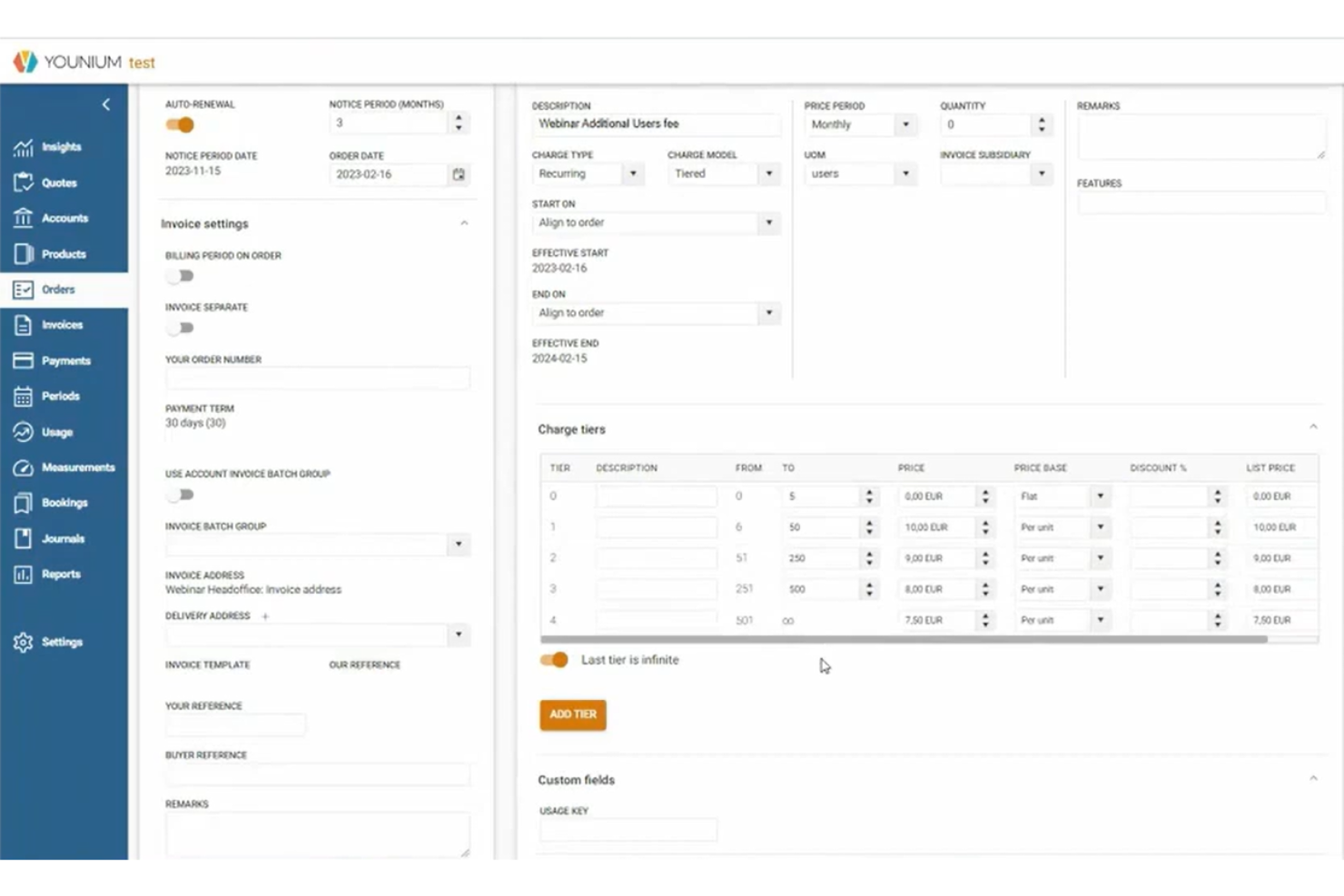 Younium screenshot - 10 beste software voor inkomstenbeheer, beoordeeld in 2026
