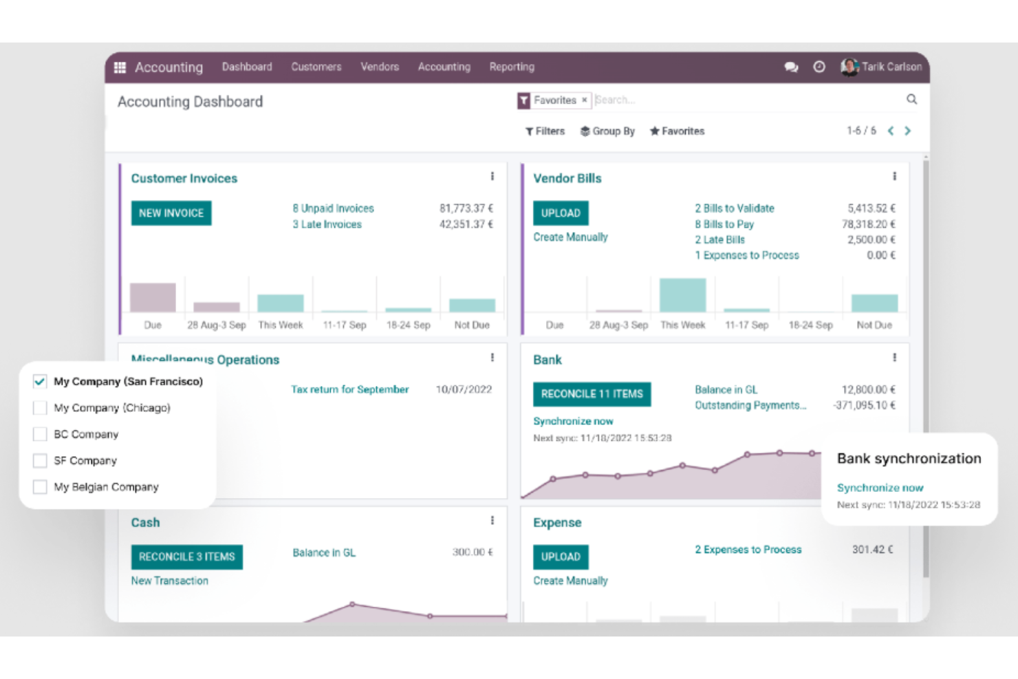Odoo screenshot - 10 Beste boekhoudsoftware voor ondernemingen beoordeeld in 2026