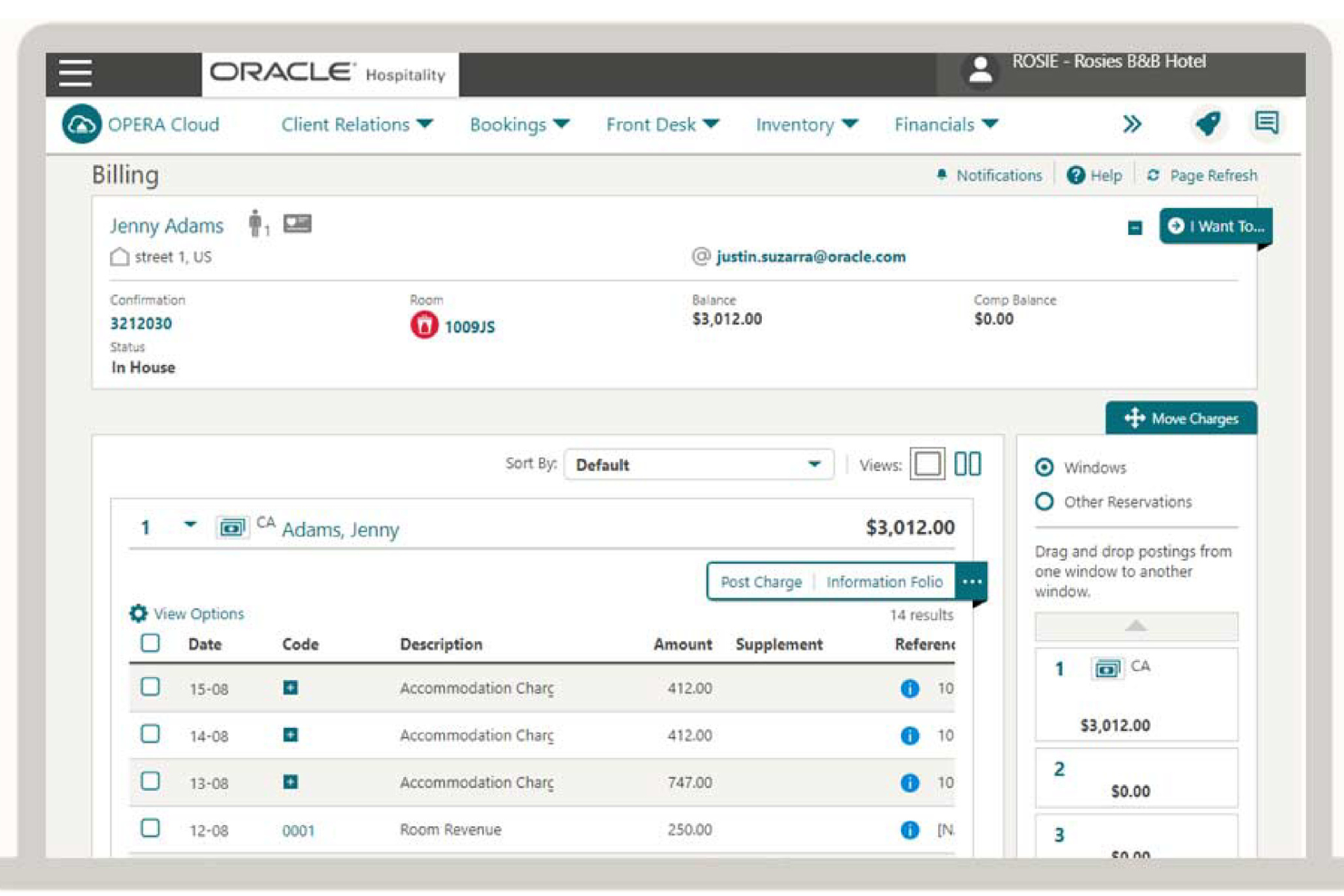 Oracle OPERA screenshot - 10 beste boekhoudsoftware voor hotels beoordeeld in 2026