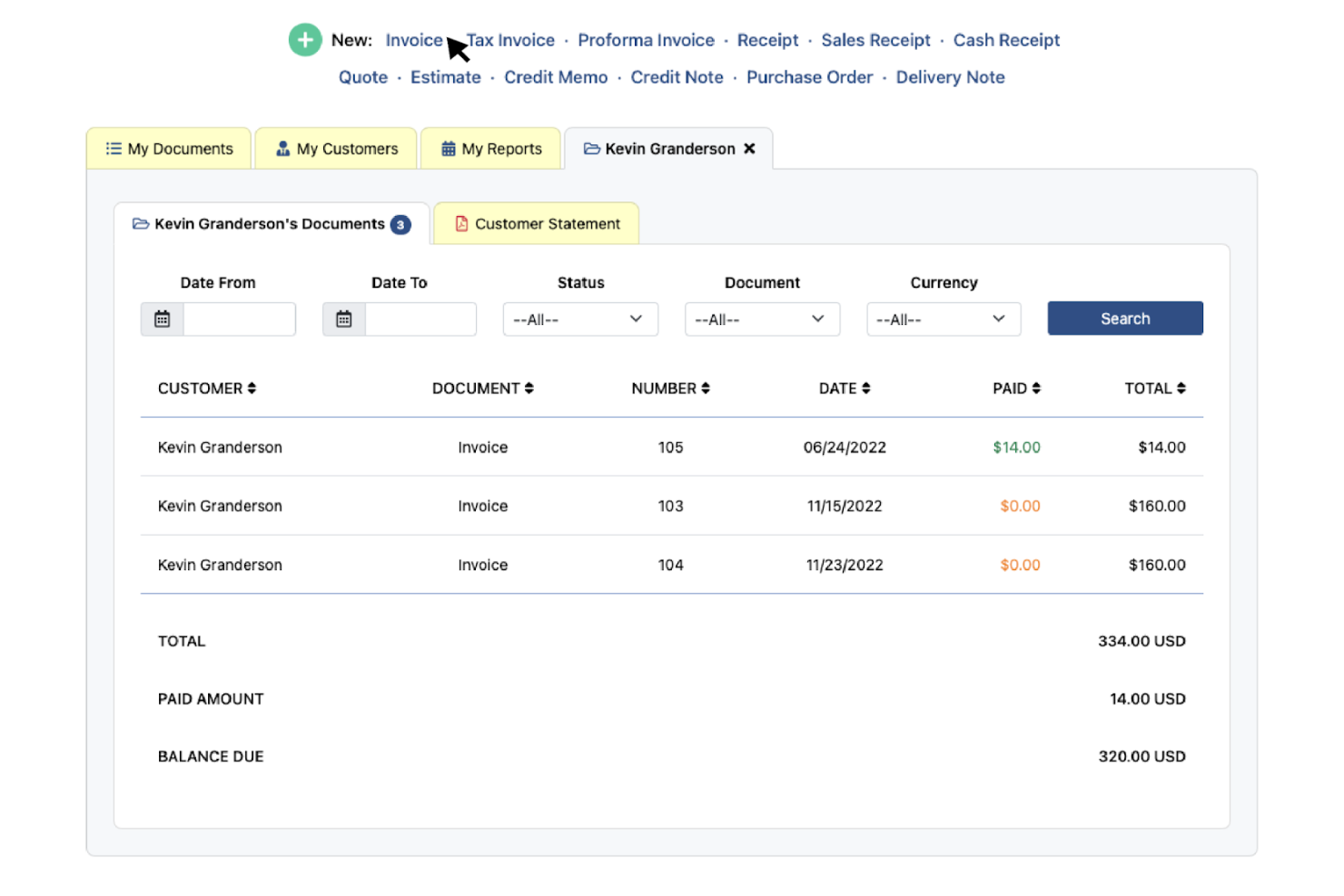 Invoice Home screenshot - 10 beste factureringssoftware voor kleine bedrijven in 2026