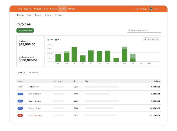 Harvest screenshot - 10 beste boekhoudsoftware voor professionele dienstverleners voor 2026
