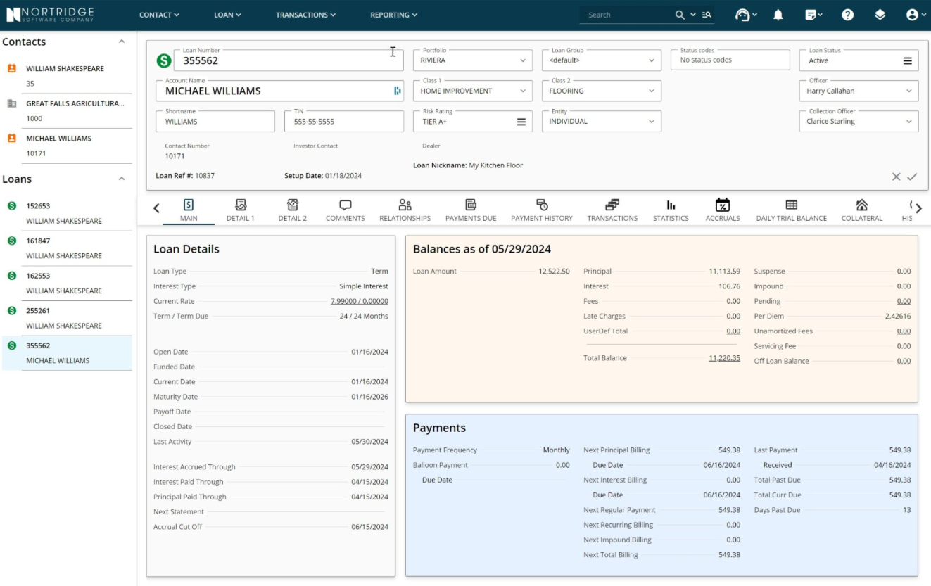 The Nortridge Loan System screenshot - 10 beste softwareoplossingen voor leningbeheer beoordeeld in 2026