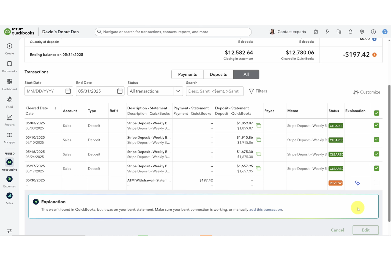 QuickBooks screenshot - 10 beste softwareoplossingen voor terugkerende facturering beoordeeld in 2026
