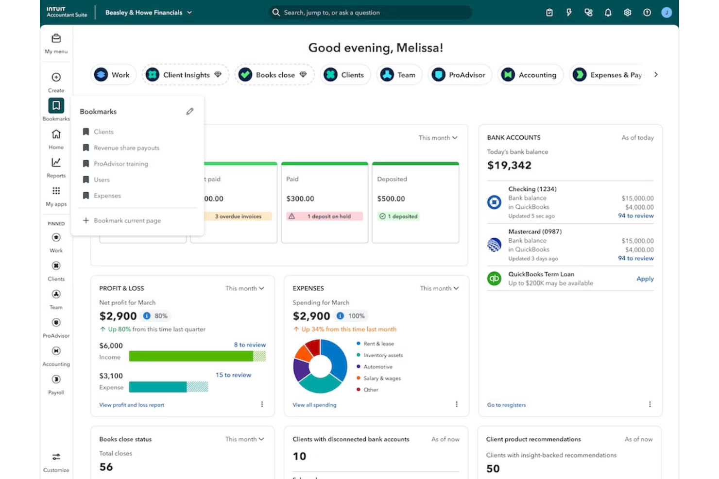 QuickBooks Online screenshot - 10 beste software voor het beheren van boekhoudworkflows voor 2026