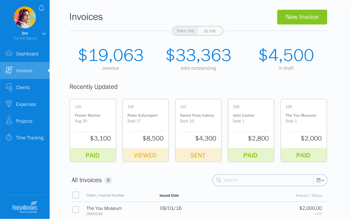 FreshBooks screenshot - De 10 beste boekhoudsoftware voor kleine bedrijven beoordeeld voor 2026