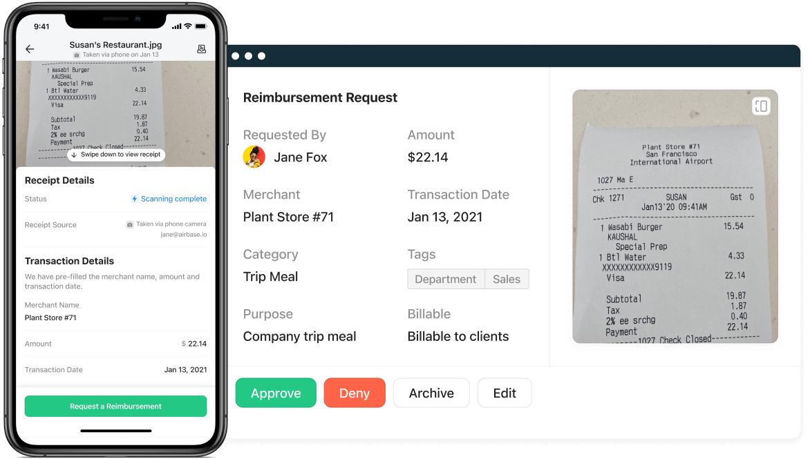 Airbase screenshot - 10 beste software voor onkostenregistratie beoordeeld in 2026