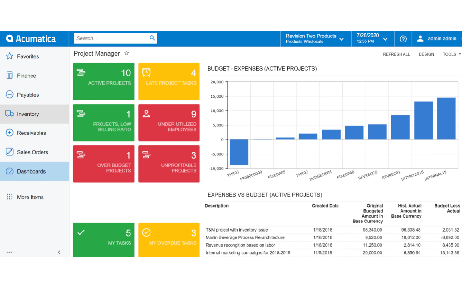 Acumatica screenshot - 10 beste boekhoudsoftware voor de bouwsector beoordeeld in 2026