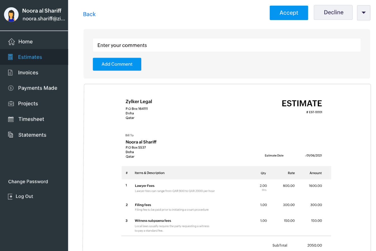 Zoho Invoice screenshot - 10 beste factureringssoftware voor een snellere kasstroom in 2026