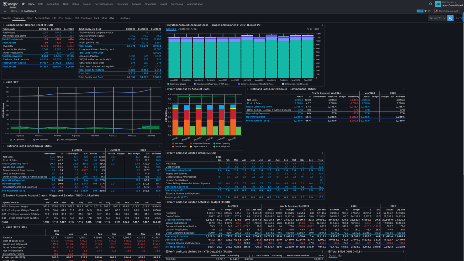 Xledger screenshot - 10 beste ERP-systemen op locatie beoordeeld in 2026