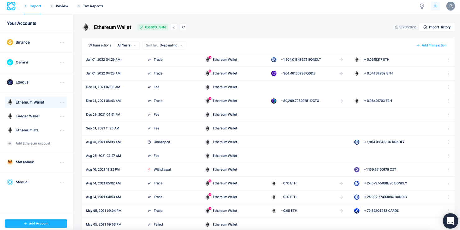 CoinLedger screenshot - 10 Beste blockchainboekhoudsoftware beoordeeld in 2026