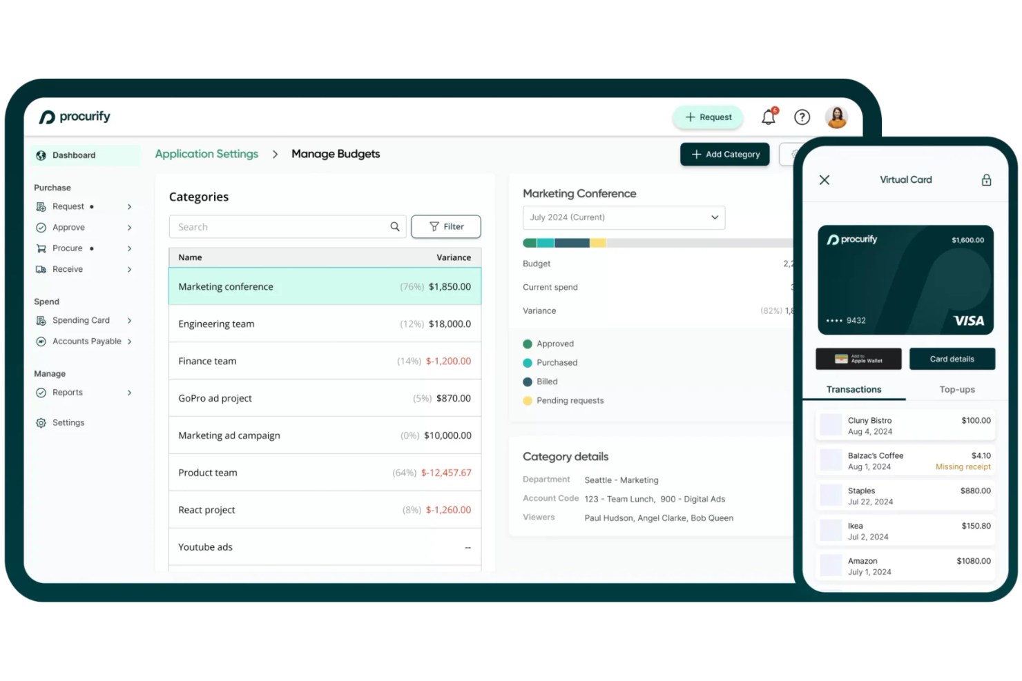 Procurify screenshot - 10 beste Coupa-alternatieven in 2026