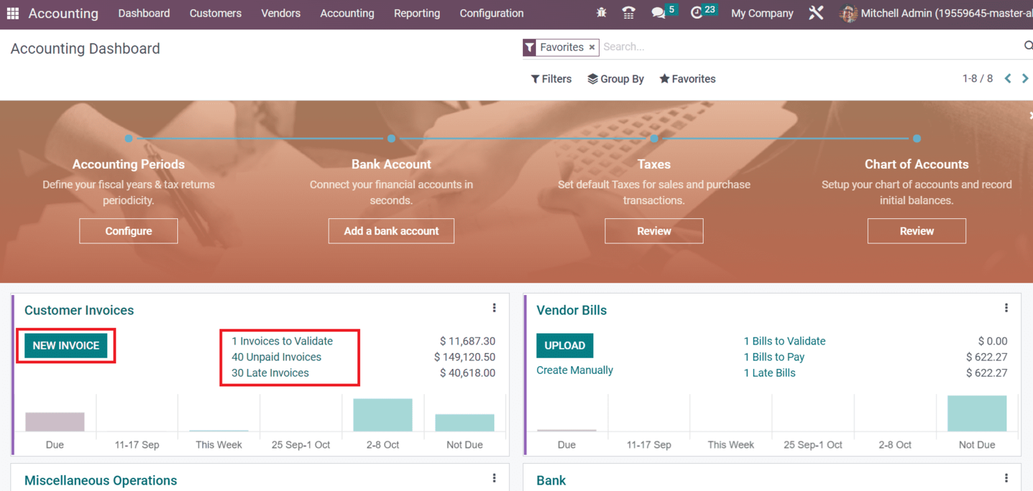 Odoo Accounting screenshot - 10 beste grootboeksoftware voor kleine bedrijven in 2026