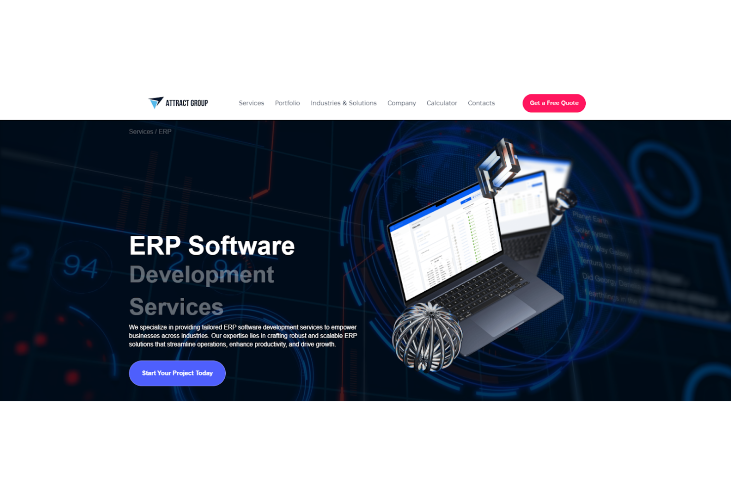 Attract Group screenshot - 10 Beste bedrijven voor ERP-softwareontwikkeling in 2026