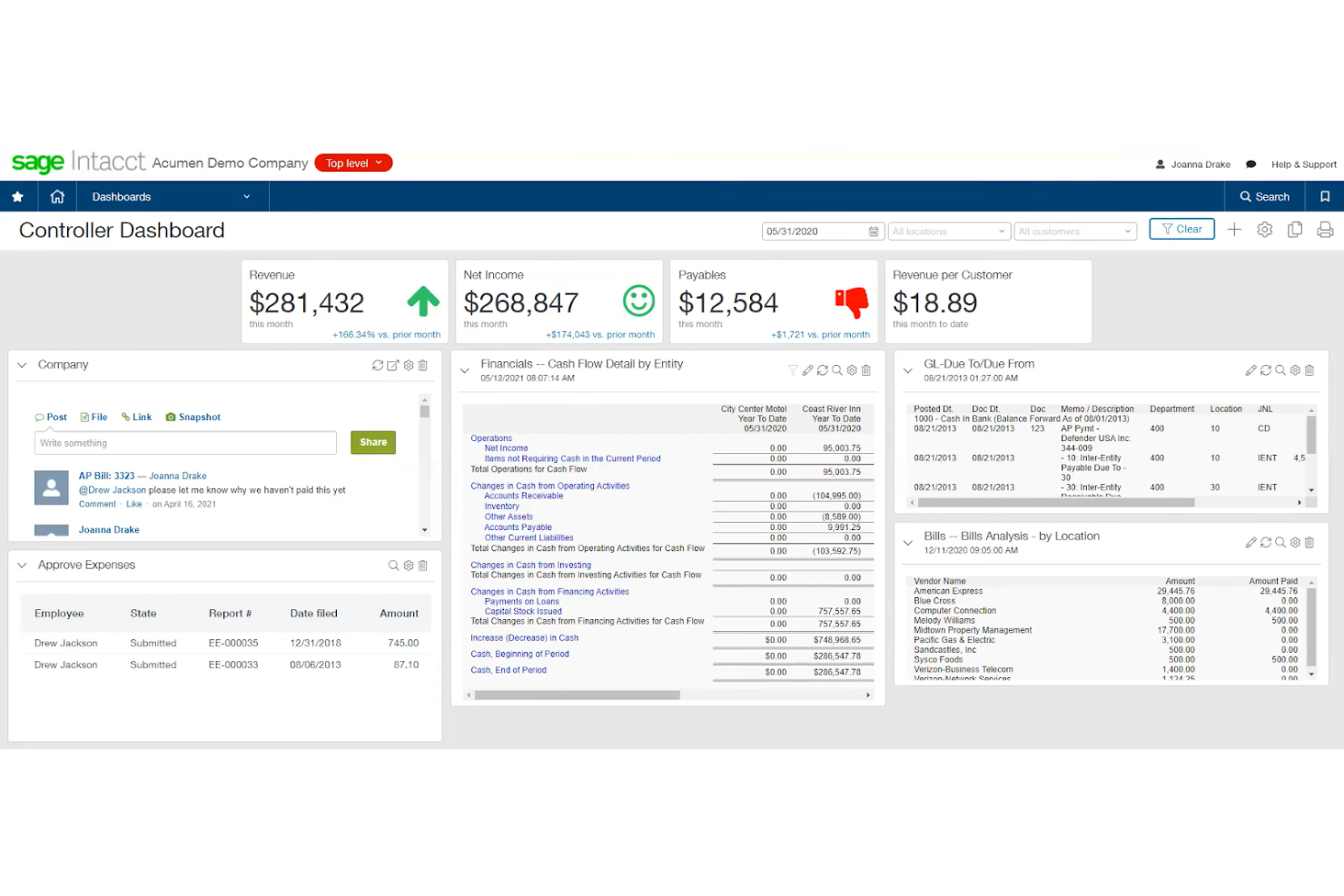 Sage Intacct screenshot - 10 beste alternatieven voor Zoho Books beoordeeld in 2026