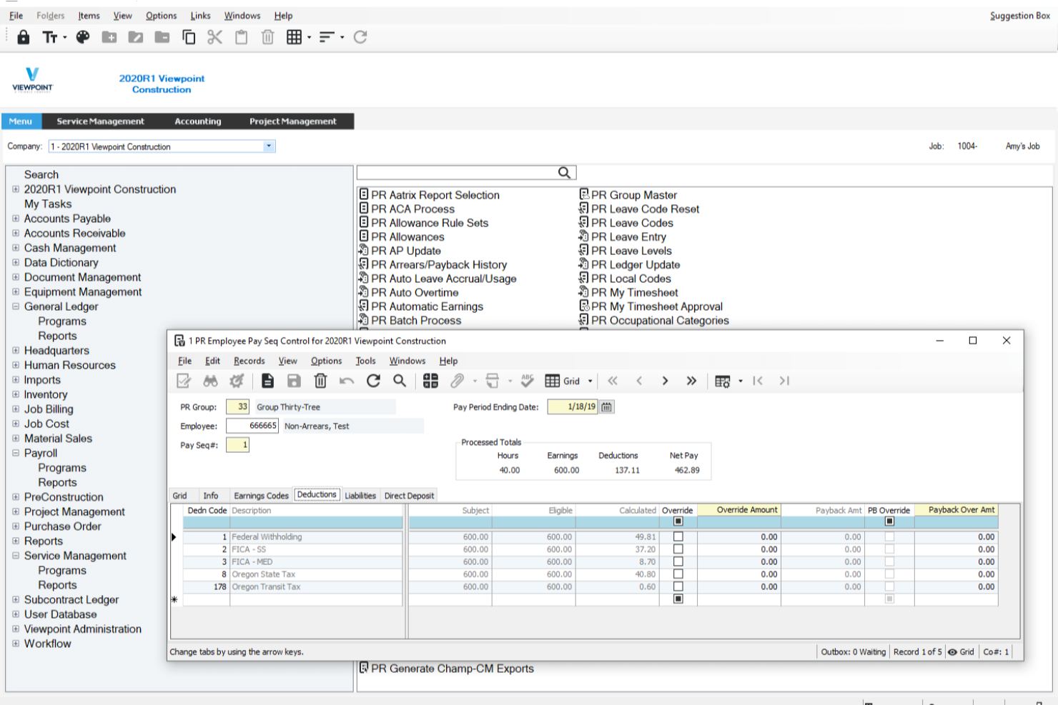 Viewpoint Vista screenshot - 10 beste boekhoudsoftware voor de bouwsector beoordeeld in 2026