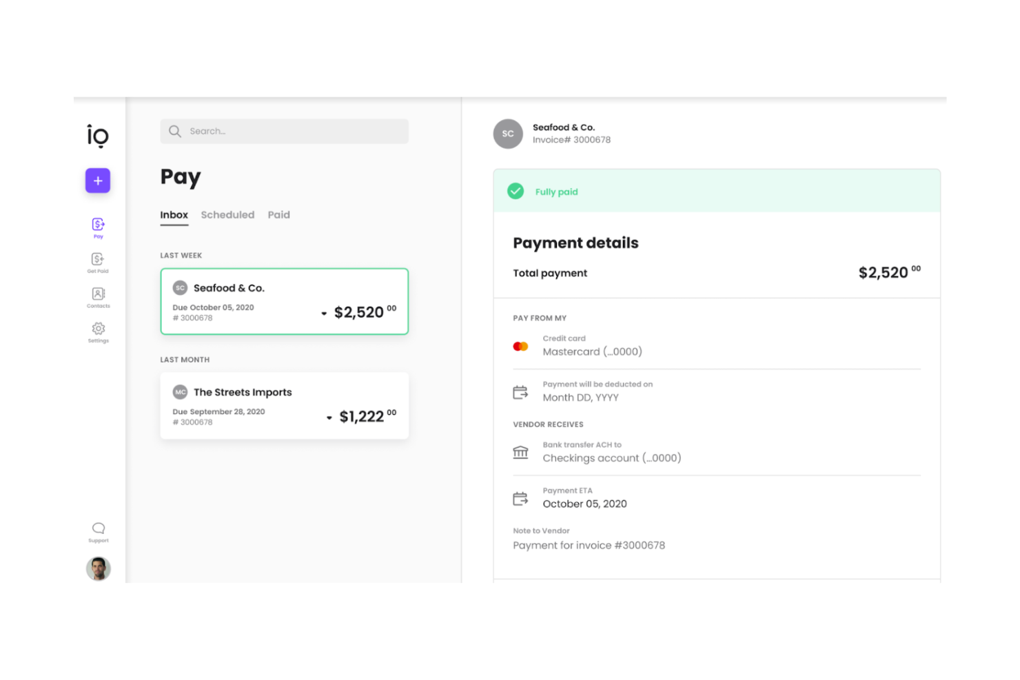Melio screenshot - Los 10 mejores programas de cuentas por cobrar para pequeñas empresas analizados en 2026