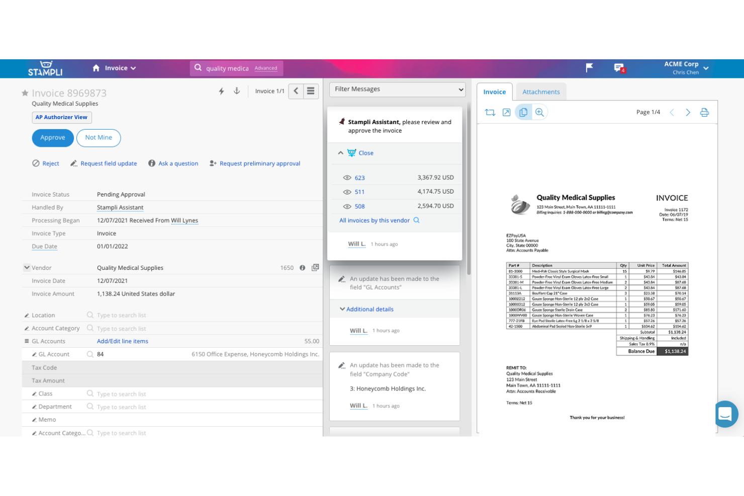 Stampli screenshot - 10 bästa Coupa-alternativ i 2026