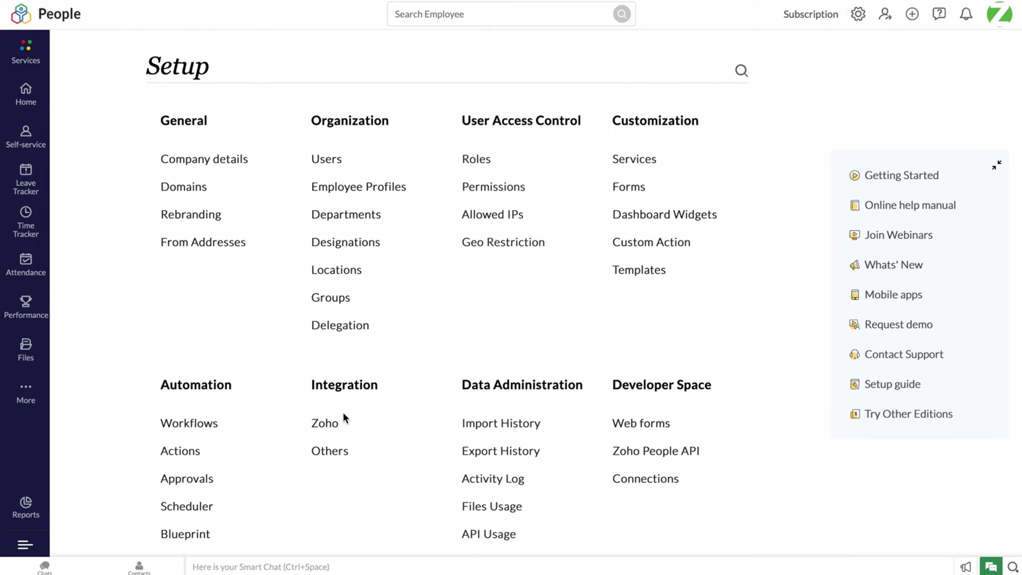 Zoho People screenshot - 10 bästa Paycor-alternativen för lönehantering & HR 2026
