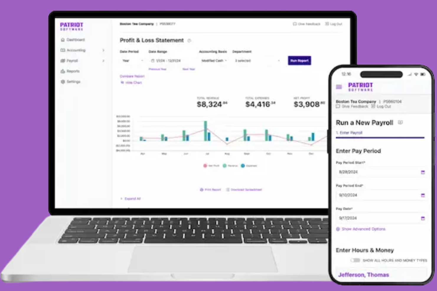 Patriot Software screenshot - 10 migliori alternative ad ADP per il 2026