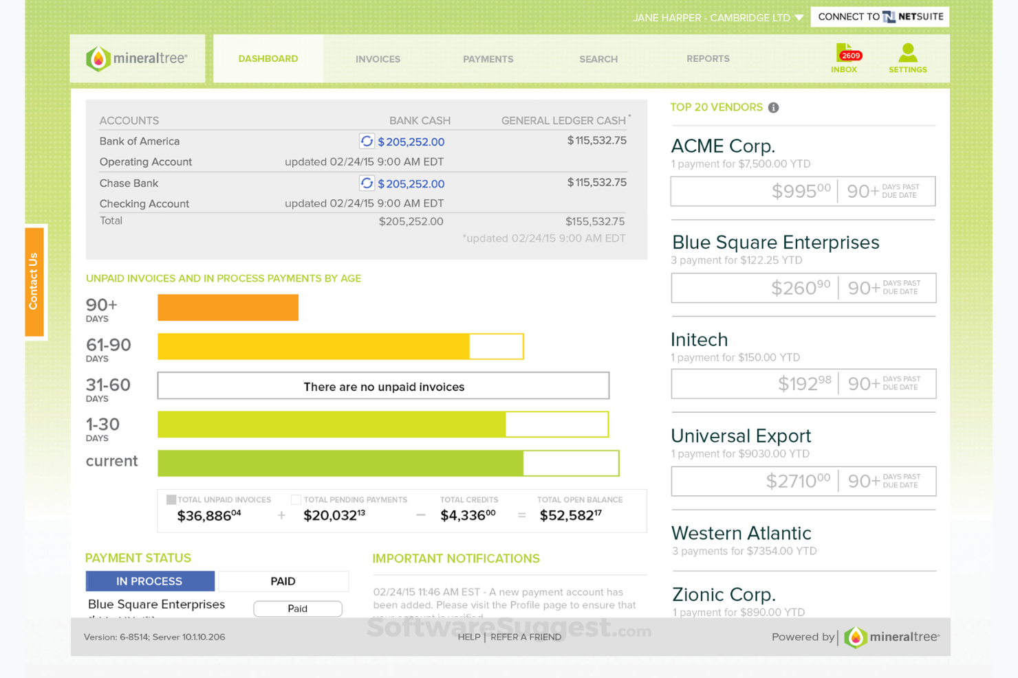 MineralTree screenshot - Die 10 besten AvidXchange-Alternativen im Test 2026