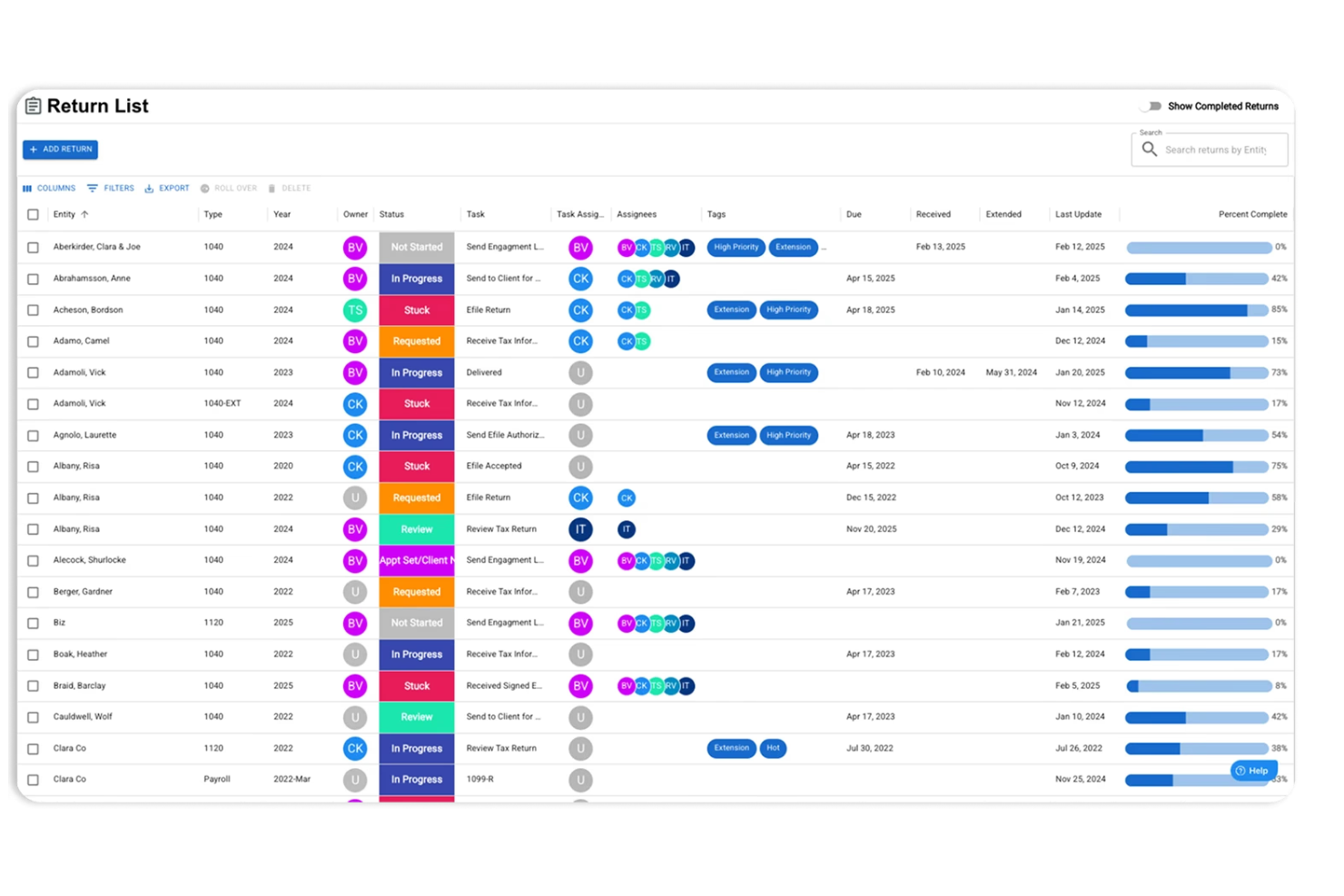 TaxFlow screenshot - 11 TaxDome-Alternativen ausgewählt für 2026 für Steuerkanzleien