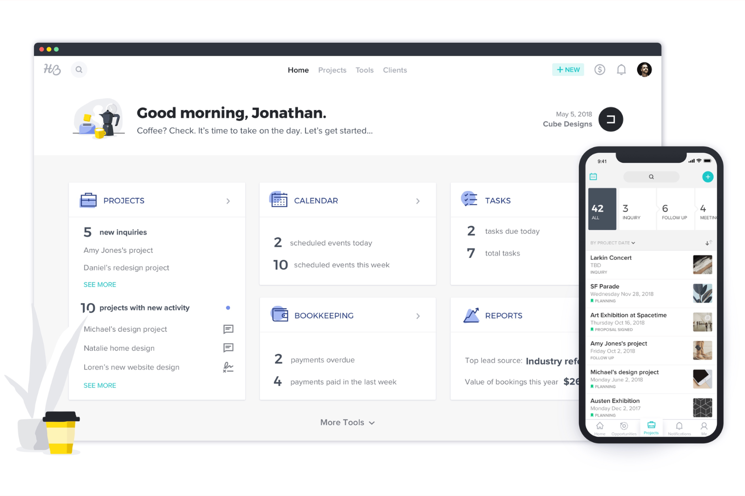 HoneyBook screenshot - Les 10 meilleures alternatives à Bonsai évaluées en 2026