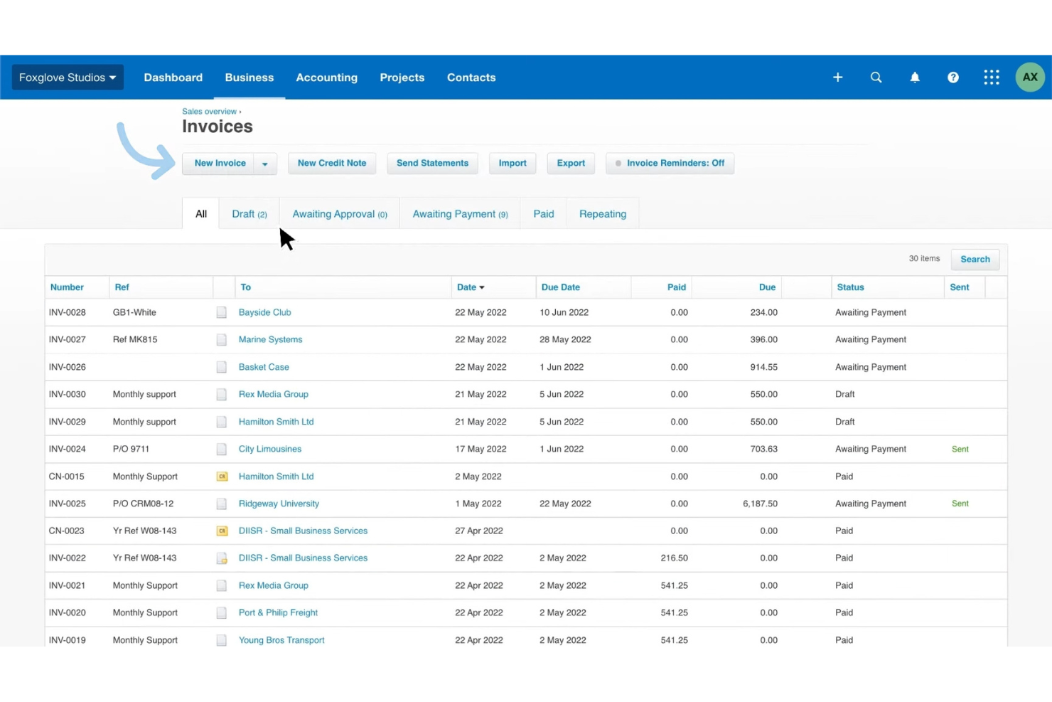 Xero screenshot - Las 10 mejores alternativas a Sage Intacct analizadas en 2026
