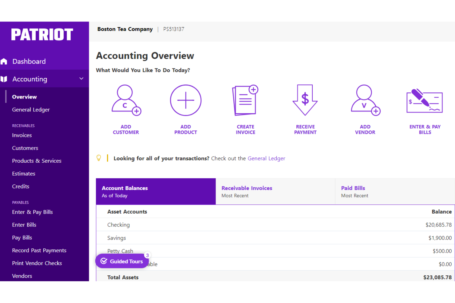 Patriot screenshot - 10 beste Sage Intacct-alternatieven beoordeeld in 2026