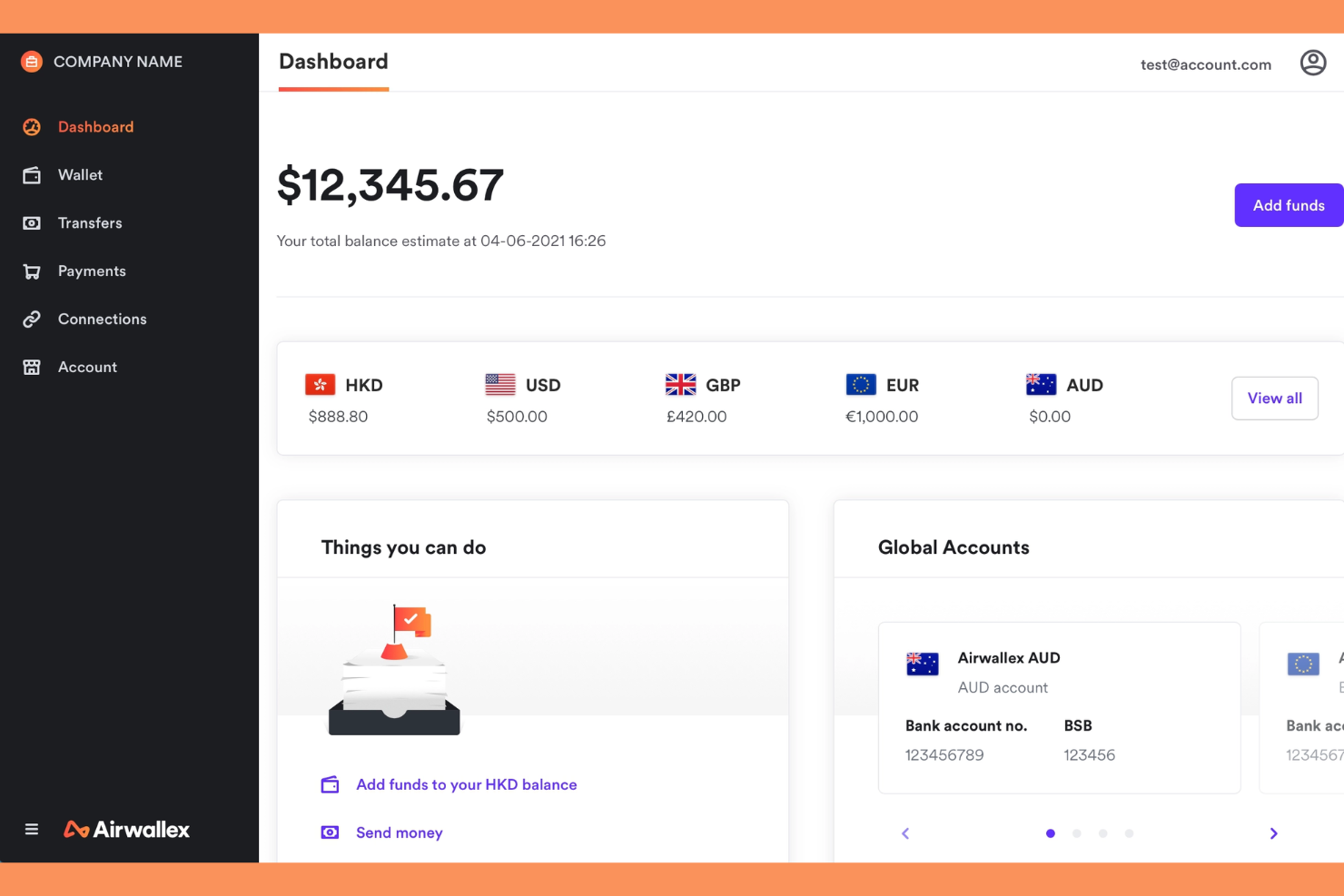 Airwallex screenshot - 10 Alternative a Wise Selezionate per il 2026 per Pagamenti Aziendali Globali