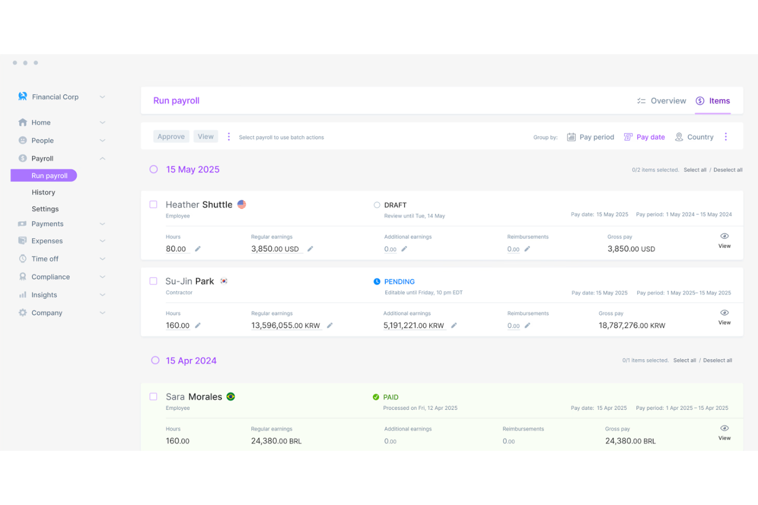 Plane screenshot - 10 meilleures alternatives à Justworks pour la paie et les RH en 2026