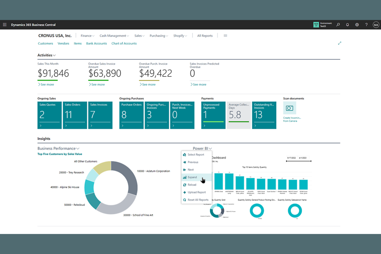Microsoft Dynamics 365 Business Central screenshot - 10 Best Distribution ERP Software Of 2026
