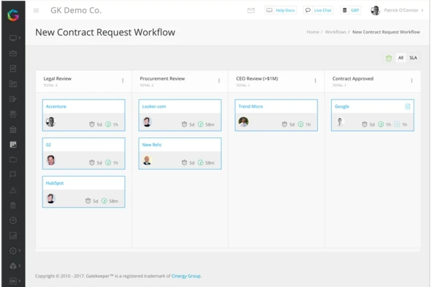 Gatekeeper screenshot - Las 10 mejores soluciones de gestión de contratos revisadas en 2026