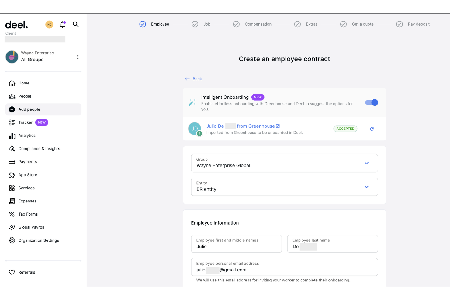 Deel screenshot - Las 10 mejores soluciones de gestión de contratos revisadas en 2026