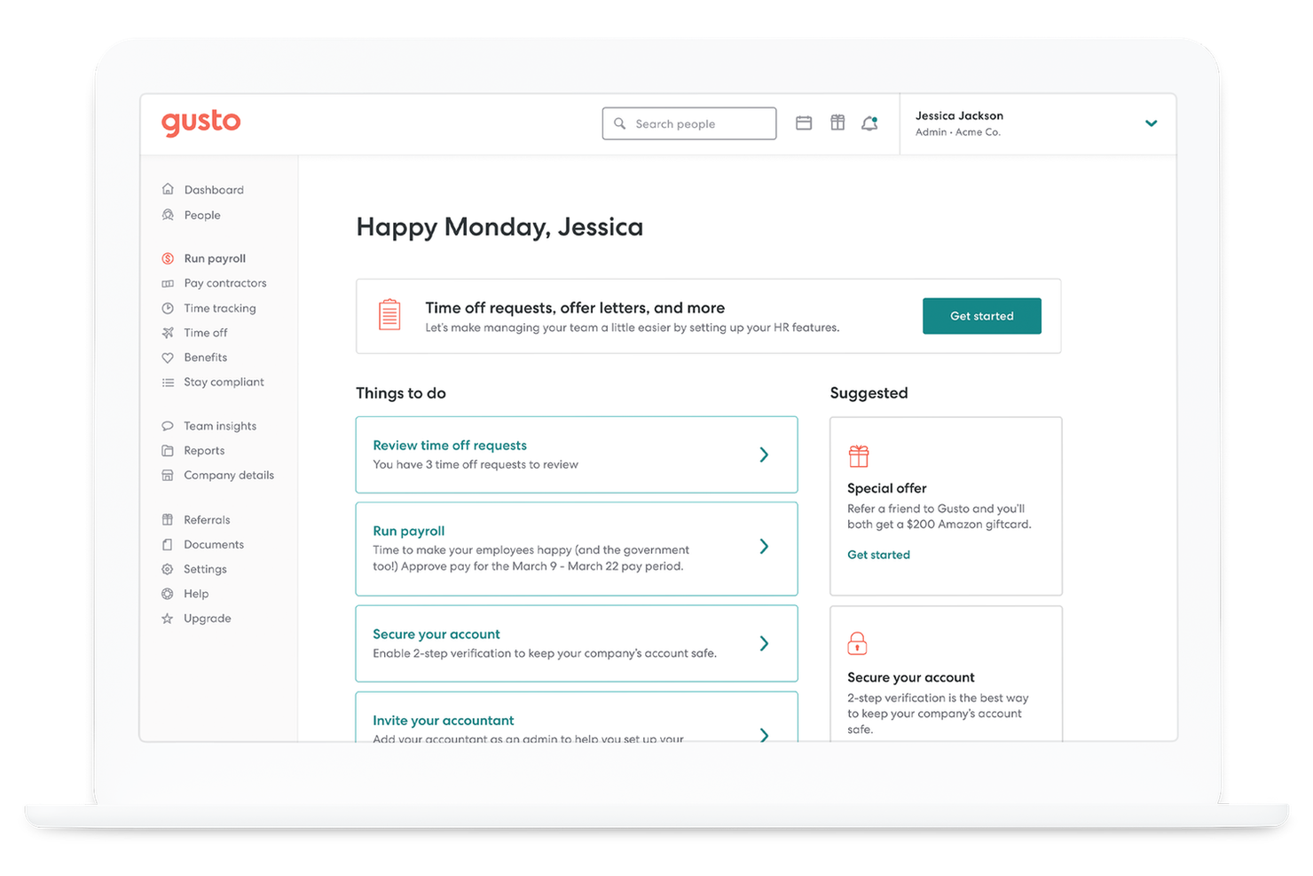 Gusto screenshot - 15 Best Square Alternatives Reviewed in 2026
