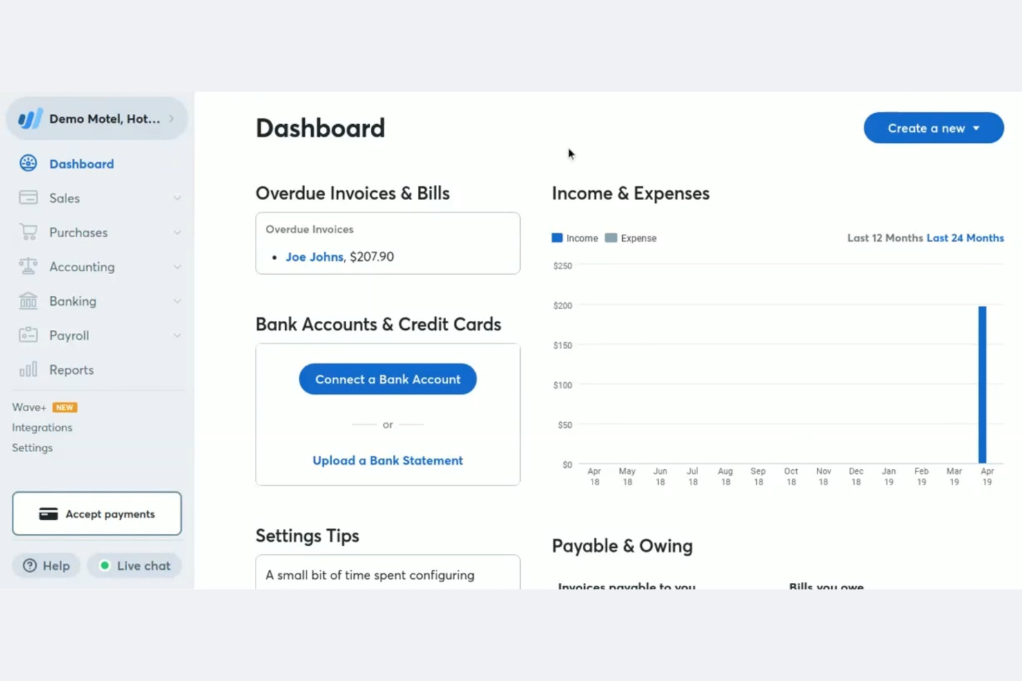 Wave screenshot - 14 Meilleurs Logiciels de Facturation et de Gestion de Factures Passés en Revue en 2026