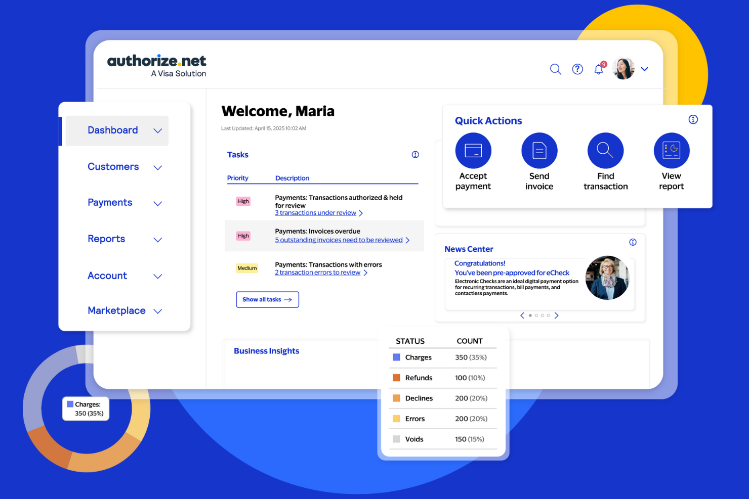Authorize.net screenshot - 14 Best Payment Gateway APIs Reviewed in 2026