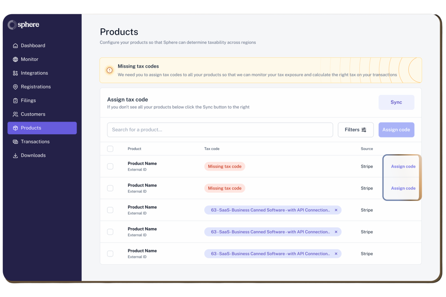 Sphere screenshot - 12 Best Sales Tax Compliance Software Reviewed in 2026