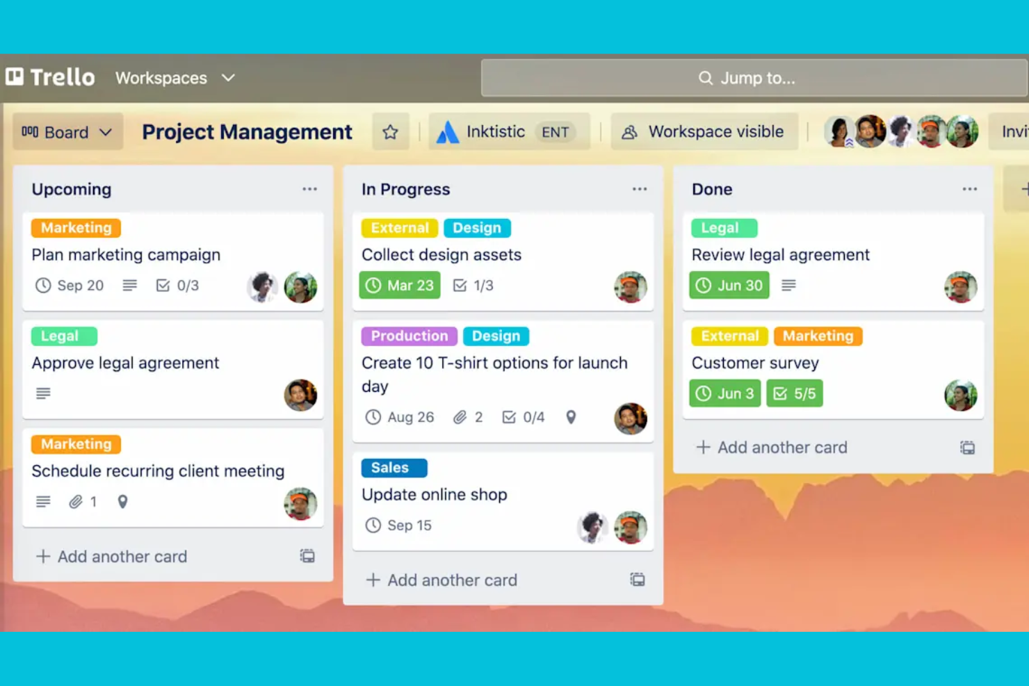 Trello screenshot - 15 alternatives à Wrike pour 2026