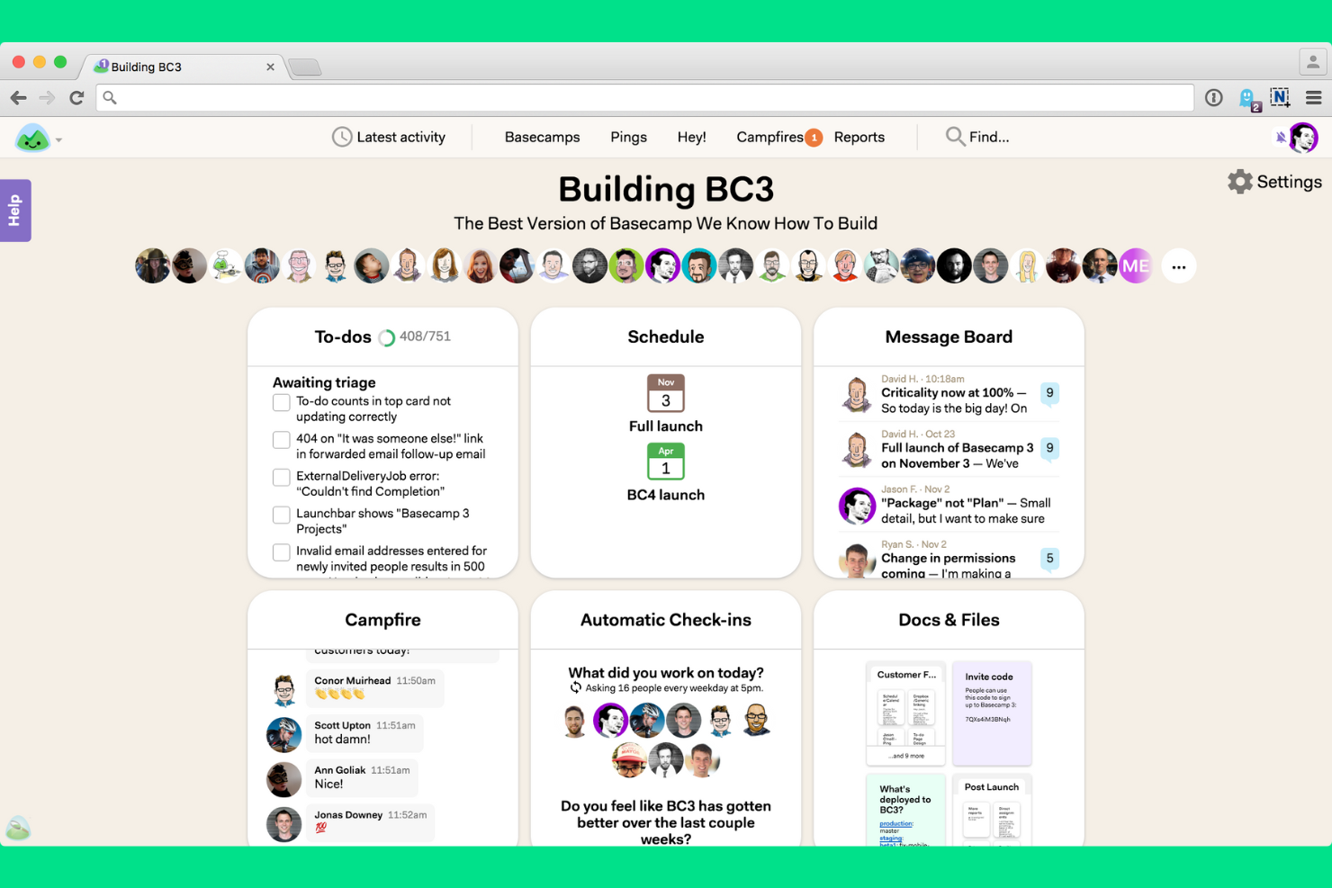 Basecamp screenshot - 15 alternatives à Wrike pour 2026
