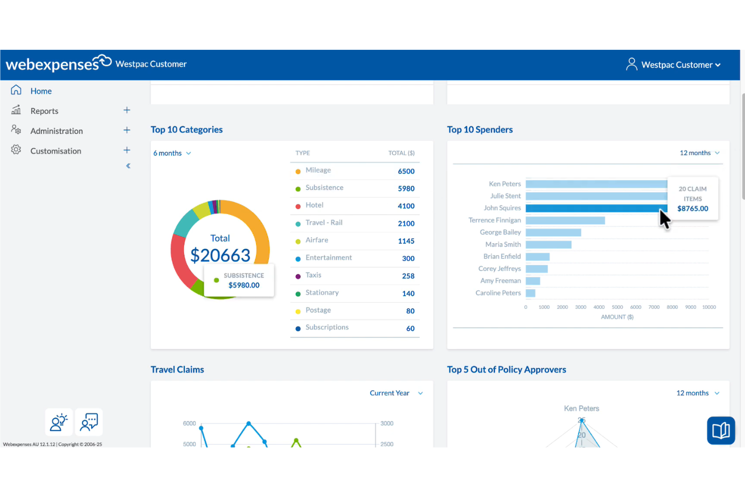Webexpenses screenshot - 13 Credit Card Expense Management Software for 2026