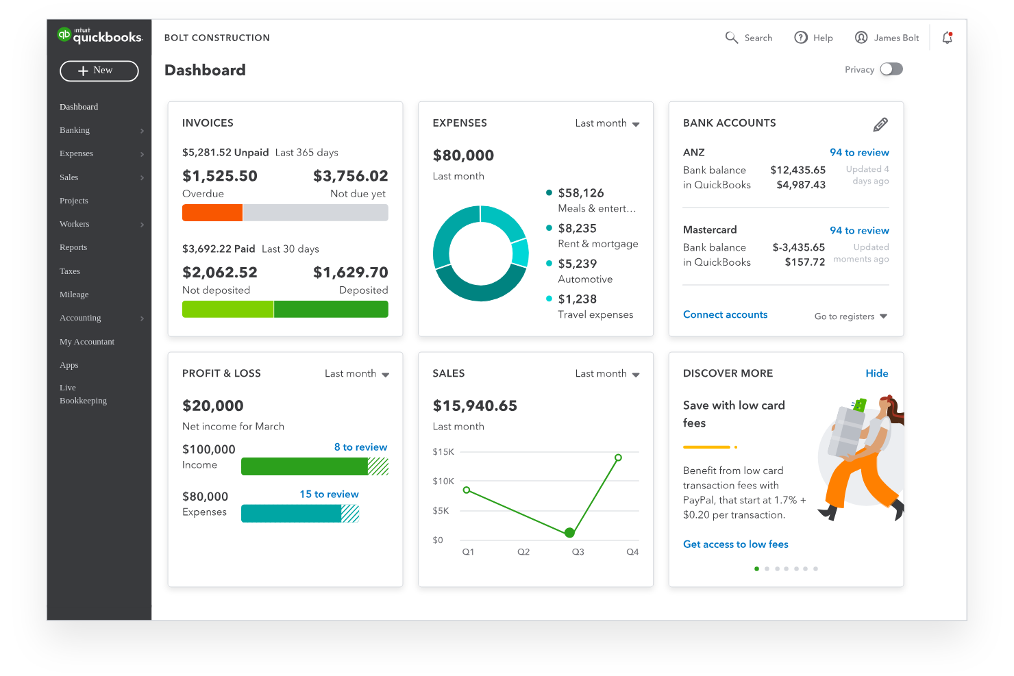 QuickBooks screenshot - 15 Expense Management Software for Nonprofits in 2026