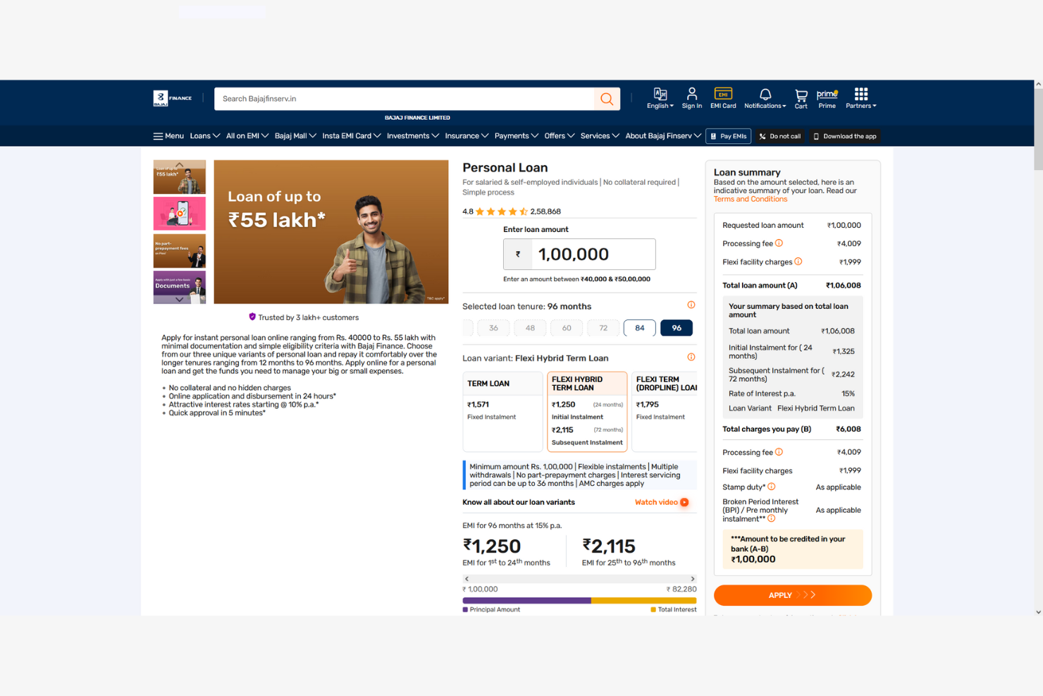 Bajaj Finserv screenshot - 14 Loan Software for 2026