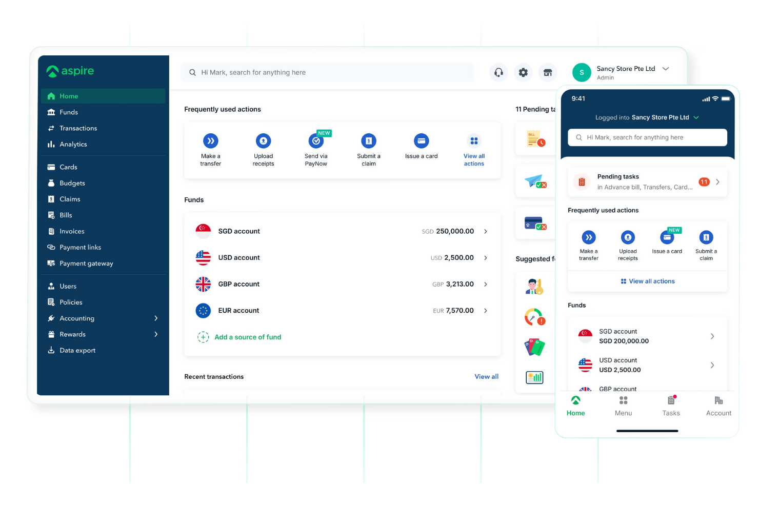 Aspire screenshot - 17 Airwallex Alternatives for Global Business Payments in 2026