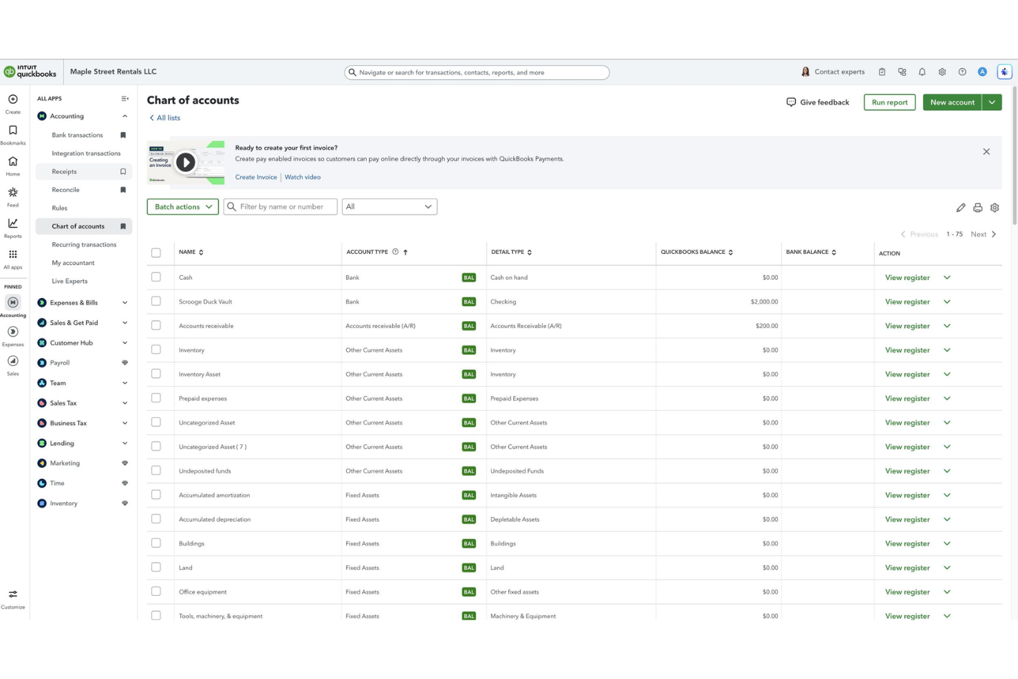 QuickBooks screenshot - 10 Best Cash Flow Analysis Software in 2026